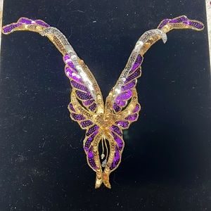 Vintage, purple, sequin dress appliqué